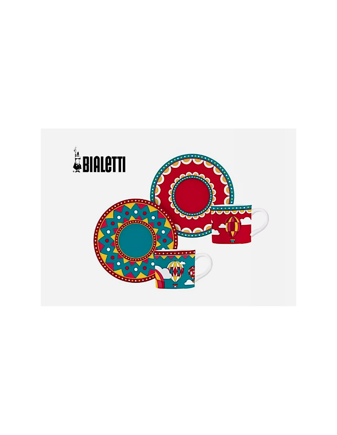 Set 2 tazzine con piattino Natale Bialetti linea Winter Wonderland