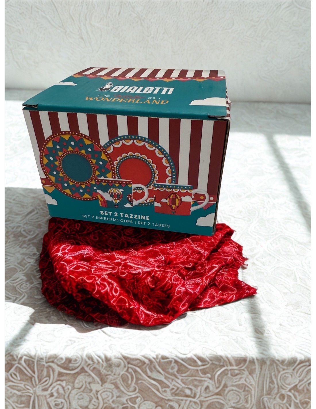 Set 2 tazzine con piattino Natale Bialetti linea Winter Wonderland