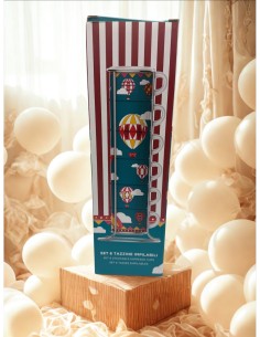 Set 6 tazzine impilabili Mongolfiera Natale Bialetti linea Winter Wonderland