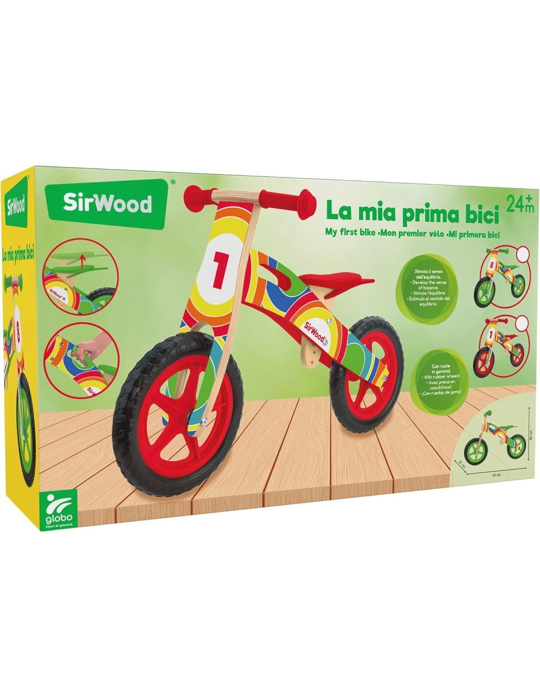 BICICLETTA DI LEGNO SENZA PEDALI,  2 COLORI ASSORTITO LEGNOLAND 39982
