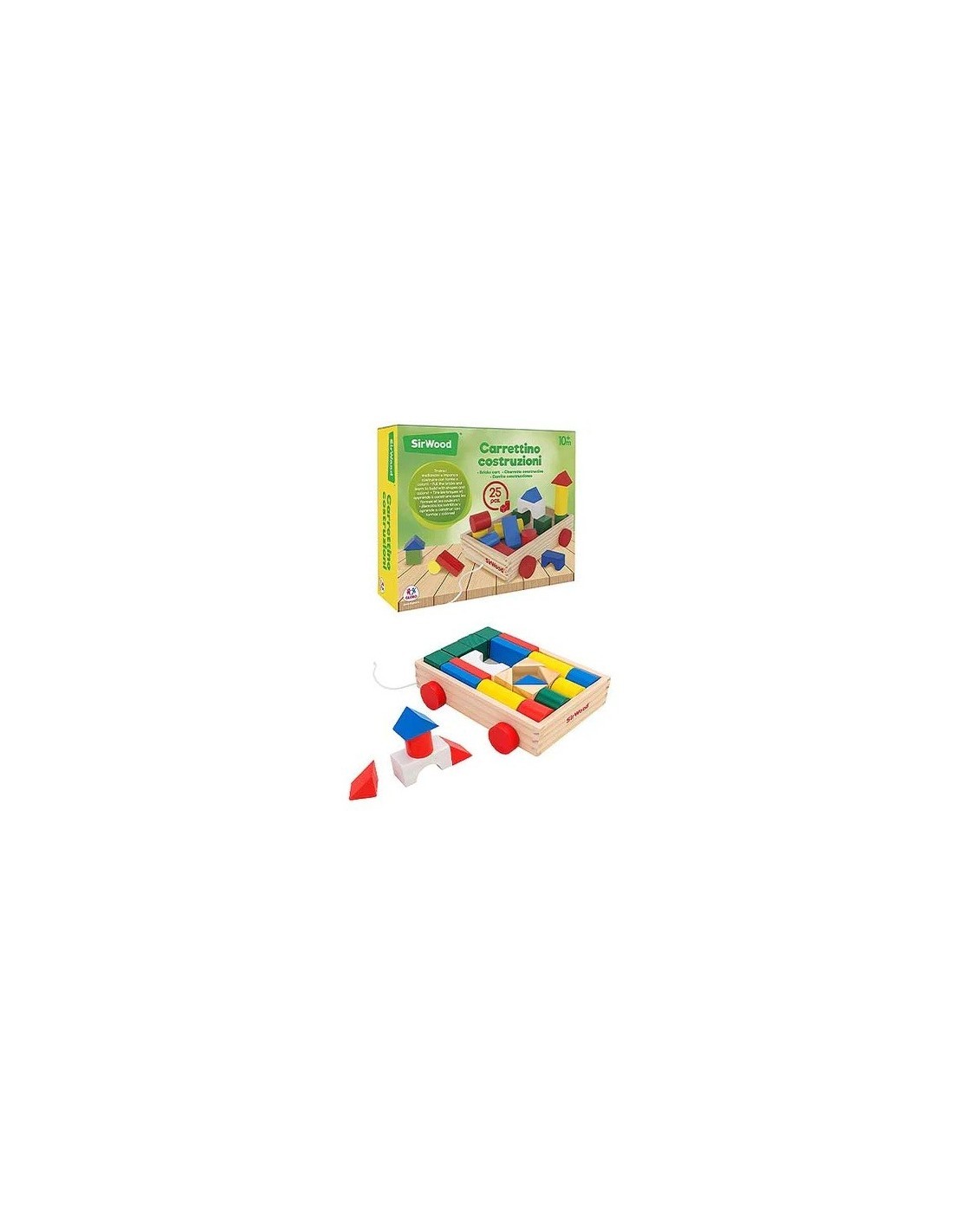 CARRETTO TRAINABILE 25PZ IN LEGNO, GIOCO EDUCATIVO, COSTRUZIONI