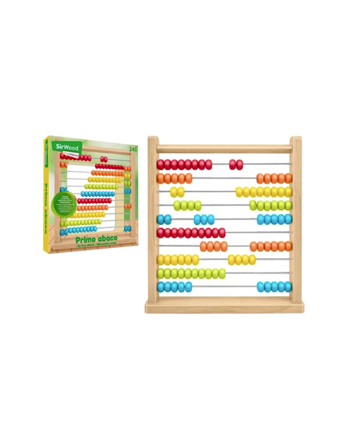 PRIMO ABACO, PALLOTTOLIERE IN LEGNO, COLORATO, GIOCO EDUCATIVO