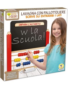 LAVAGNA CON PALLOTTOLIERE, FATTO DI LEGNO, GIOCO EDUCATIVO