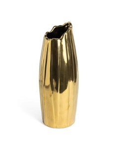 VASO DRAPPEGGIO PORTAFIORI H34,5CM DORATO CERAMICA