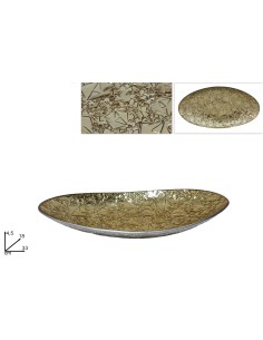 CENTROTAVOLA VETRO OVALE 33X18CM ORO
