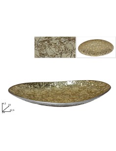 CENTROTAVOLA VETRO OVALE 42,5X22CM ORO