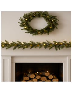 Ramo di Natale Abete Alpino Prelit LFA 270xø35cm, 100 LED Bianco Caldo, 252 Punte PE,  La magia di natale per decorazioni 2