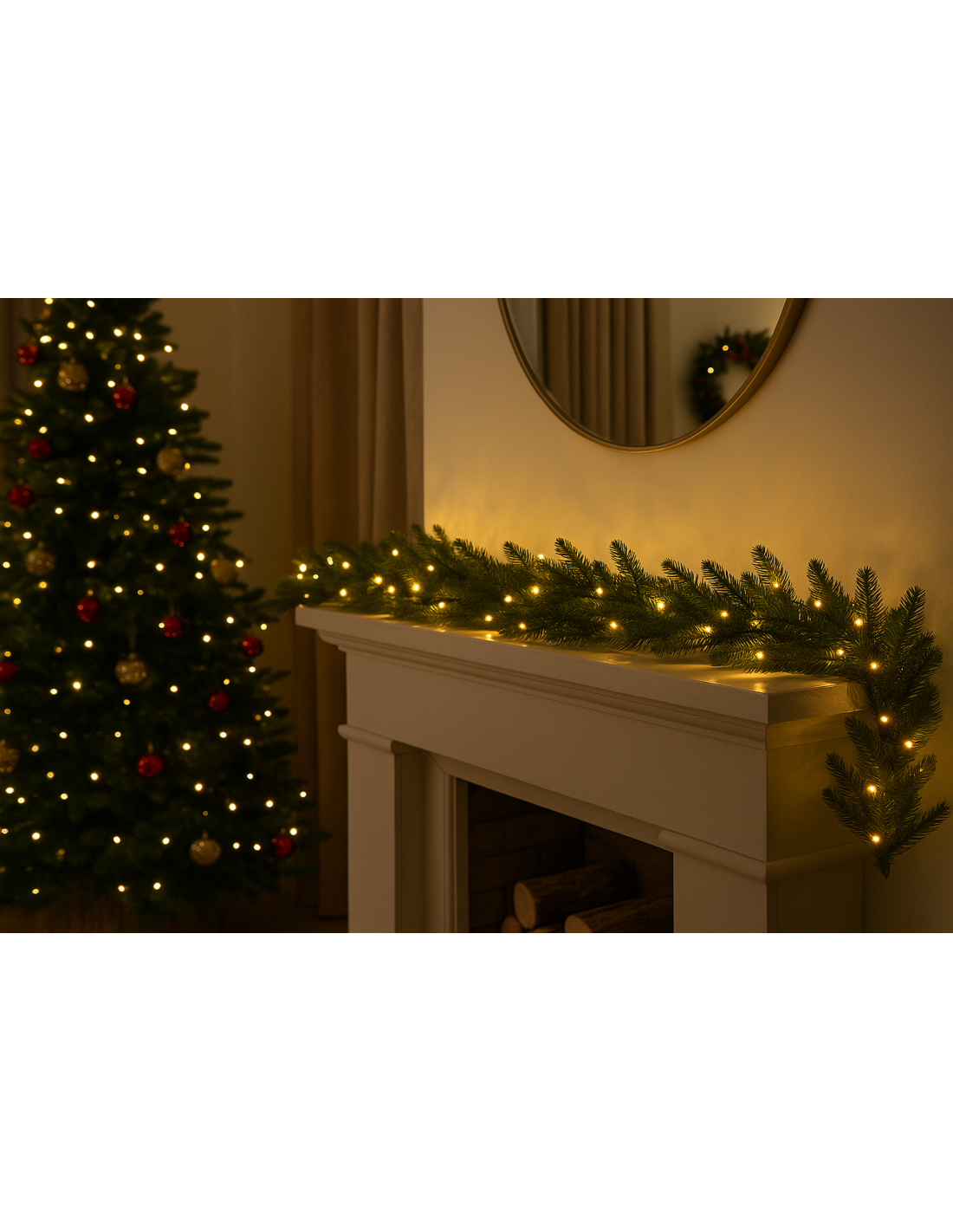 Ramo di Natale Abete Alpino Prelit LFA 270xø35cm, 100 LED Bianco Caldo, 252 Punte PE,  La magia di natale per decorazioni