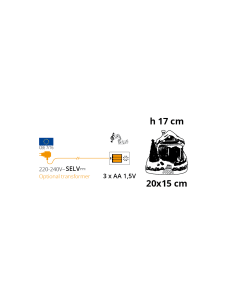 Villaggio di Natale Casa di Babbo Natale 20x17cm, Albero Rotante, LED Colorati, Batteria o Trasformatore 2