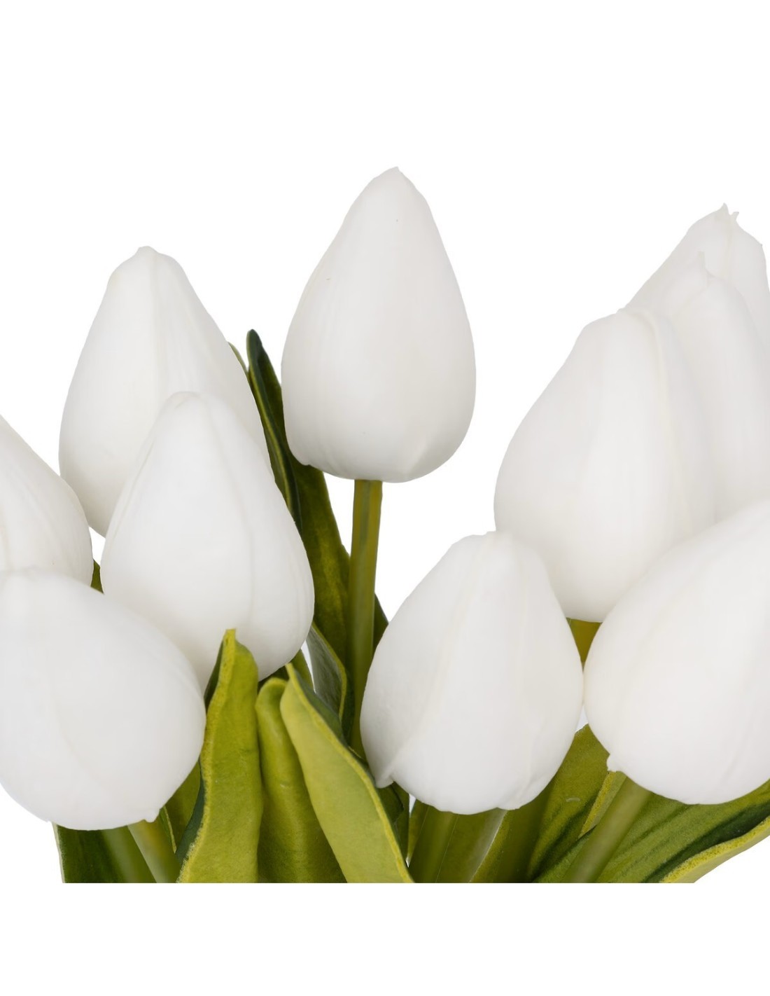 Composizione Tulipani Bianchi con Vaso "Hector" in Vetro H28,5 cm – Atmosphera