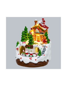 Villaggio di Natale Casa di Marzapane 13x16cm, LED Bianco Caldo