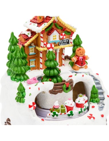 Villaggio di Natale Casa di Marzapane 13x16cm, LED Bianco Caldo