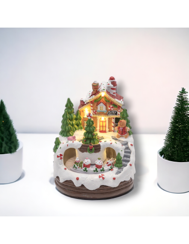 Villaggio di Natale Casa di Marzapane 13x16cm, LED Bianco Caldo