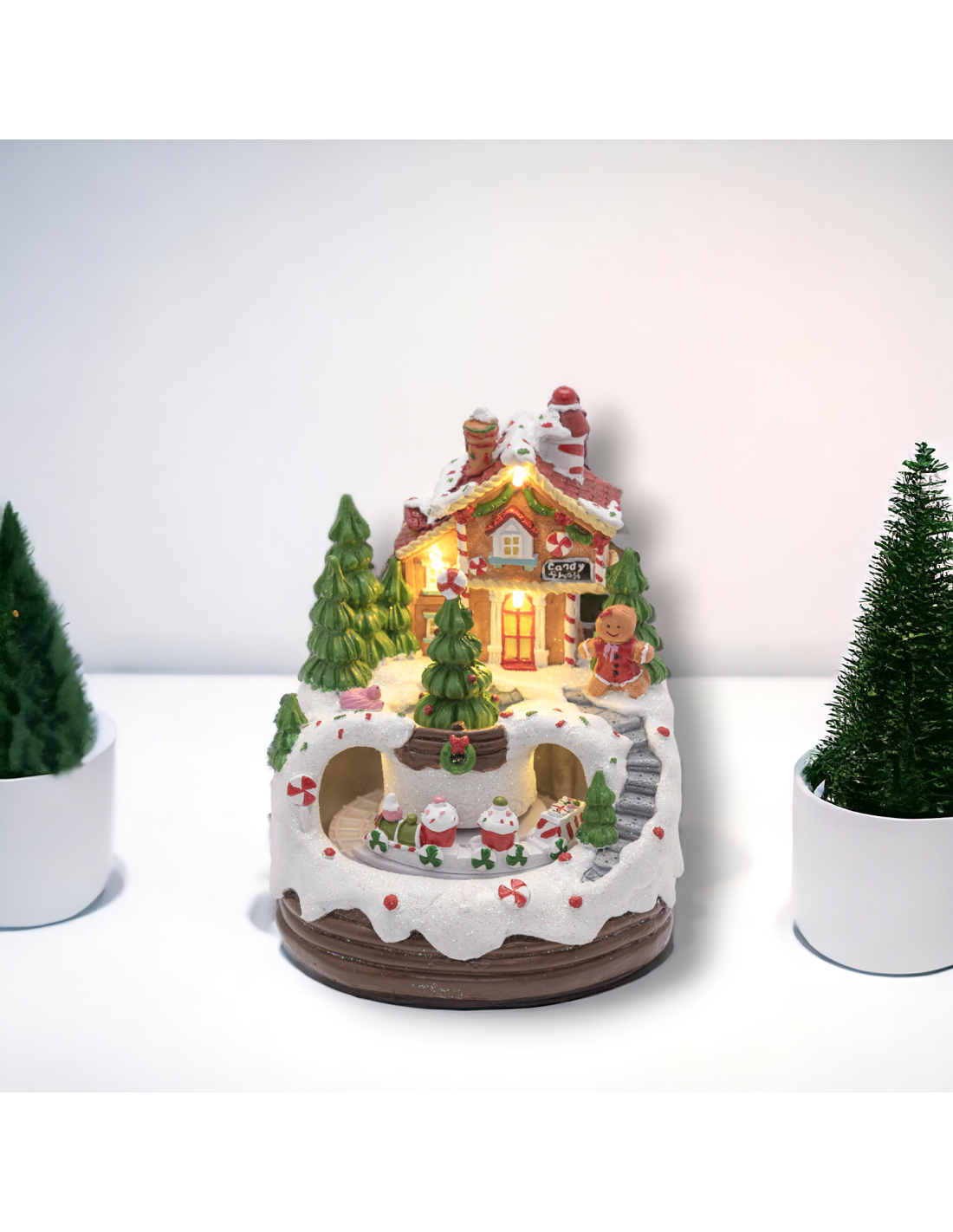 Villaggio di Natale Casa di Marzapane 13x16cm, LED Bianco Caldo