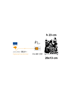 Villaggio di Natale Casa con Scena Natalizia 20x23cm, Musica Natalizia 2