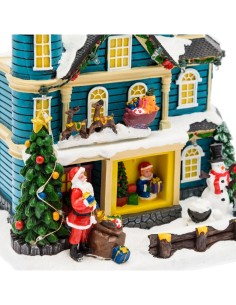 Villaggio di Natale Casa con Scena Natalizia 20x23cm, Musica Natalizia