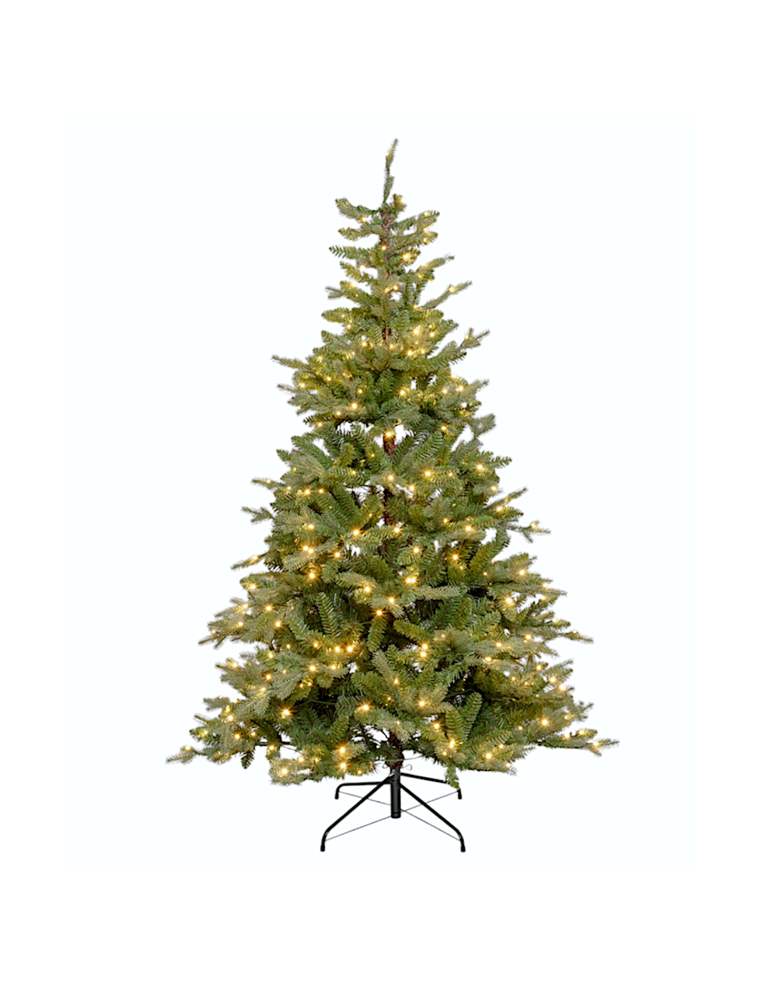 Abete Alpino di Natale Prelit H210cm, PVC+PE Verde, 500 LED Bianco Caldo, 1778 Punte, Giochi di Luce