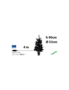 Abete Alpino di Natale Prelit H90cm, PVC+PE Verde, Base in Iuta, 180 LED Bianco Caldo, 301 Punte, Giochi di Luce
