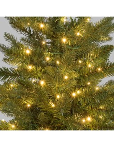 Abete Alpino di Natale Prelit H90cm, PVC+PE Verde, Base in Iuta, 180 LED Bianco Caldo, 301 Punte, Giochi di Luce