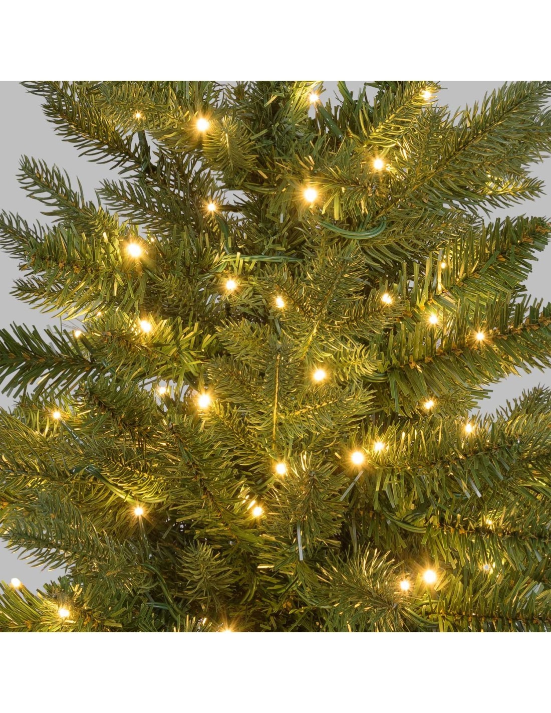Abete Alpino di Natale Prelit H90cm, PVC+PE Verde, Base in Iuta, 180 LED Bianco Caldo, 301 Punte, Giochi di Luce