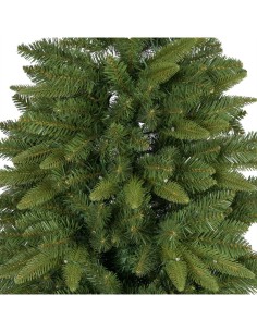 Abete Slim di Natale Prelit H150cm, PVC+PE Verde, 200 LED Bianco Caldo, 575 Punte, Giochi di Luce