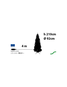 Abete Slim di Natale Prelit H210cm, PVC+PE Verde, 400 LED Bianco Caldo, 1025 Punte, Giochi di Luce