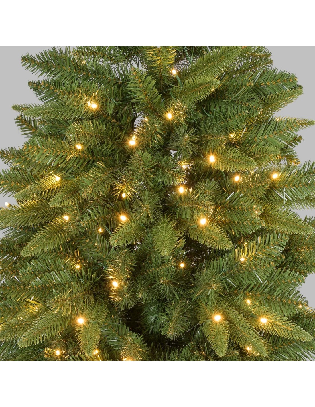 Abete Slim di Natale Prelit H210cm, PVC+PE Verde, 400 LED Bianco Caldo, 1025 Punte, Giochi di Luce