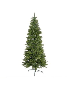 Abete Slim di Natale Prelit H210cm, PVC+PE Verde, 400 LED Bianco Caldo, 1025 Punte, Giochi di Luce