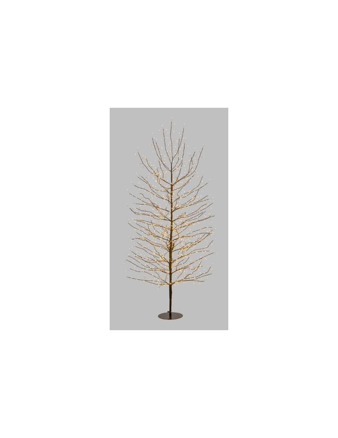 Albero Ramo di Natale Tiglio Marrone H170cm, 784 MicroLED Bianco Caldo, FlashLED Diamond, Rami Modellabili