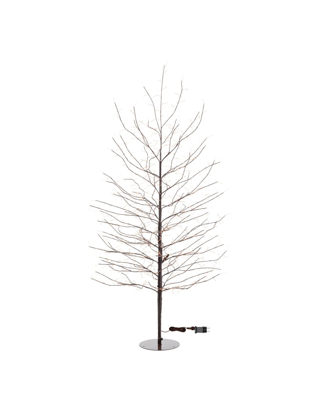 Albero Ramo di Natale Tiglio Marrone H170cm, 784 MicroLED Bianco Caldo, FlashLED Diamond, Rami Modellabili