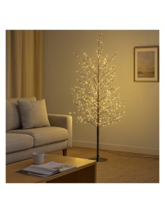 Albero Ramo di Natale Tiglio Marrone H170cm, 784 MicroLED Bianco Caldo, FlashLED Diamond, Rami Modellabili