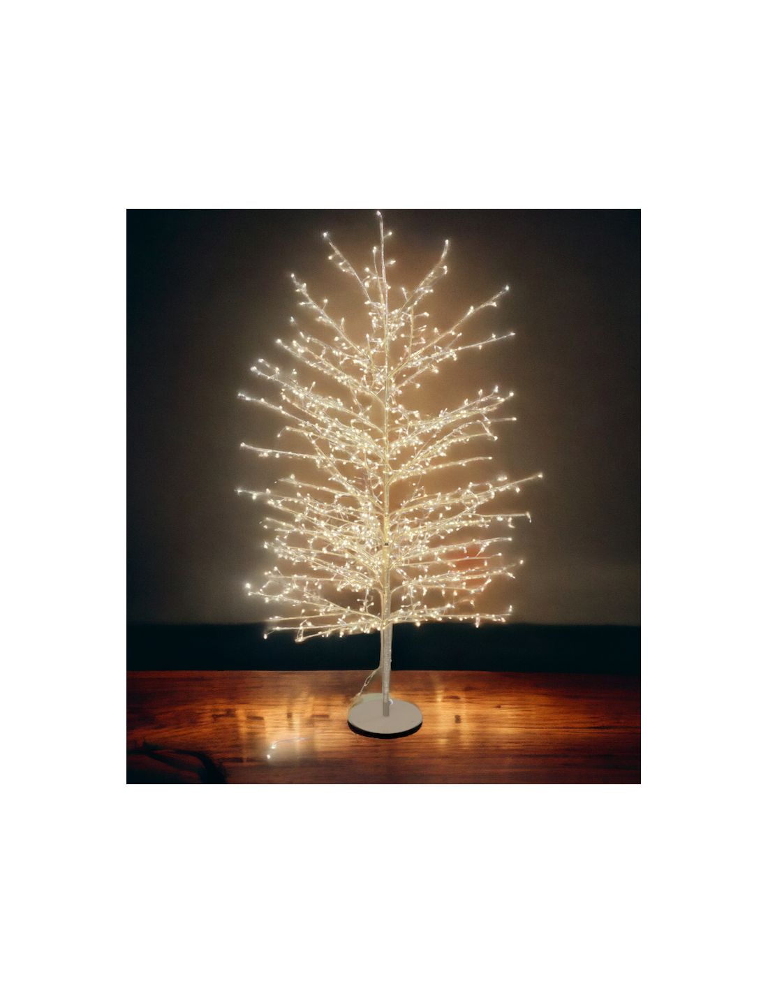 Albero Ramo di Natale Tiglio Champagne H170cm, 784 MicroLED Bianco Caldo e Bianco, FlashLED Diamond, Rami Modellabili