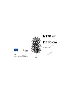 Albero Ramo di Natale Tiglio Champagne H170cm, 784 MicroLED Bianco Caldo e Bianco, FlashLED Diamond, Rami Modellabili