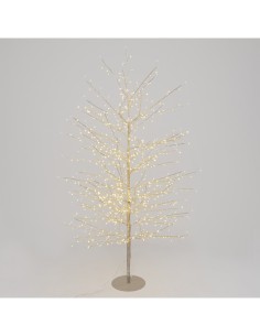 Albero Ramo di Natale Tiglio Champagne H170cm, 784 MicroLED Bianco Caldo e Bianco, FlashLED Diamond, Rami Modellabili