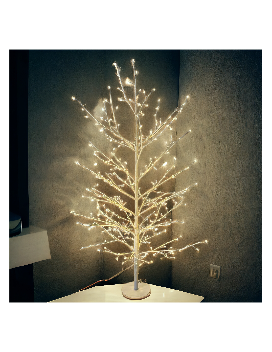 Albero Ramo Tiglio Bianco 60cm con 160 MicroLED FlashLED