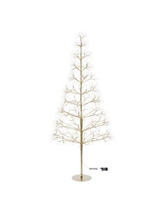 Albero Conico di Natale RICH Champagne H180cm, 2100 MicroLED Bianco Caldo e Bianco, FlashLED Diamond, Rami Modellabili