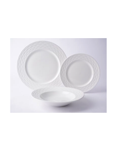 Servizio piatti 12 pezzi Paloma bianco in porcellana – Atmosphera