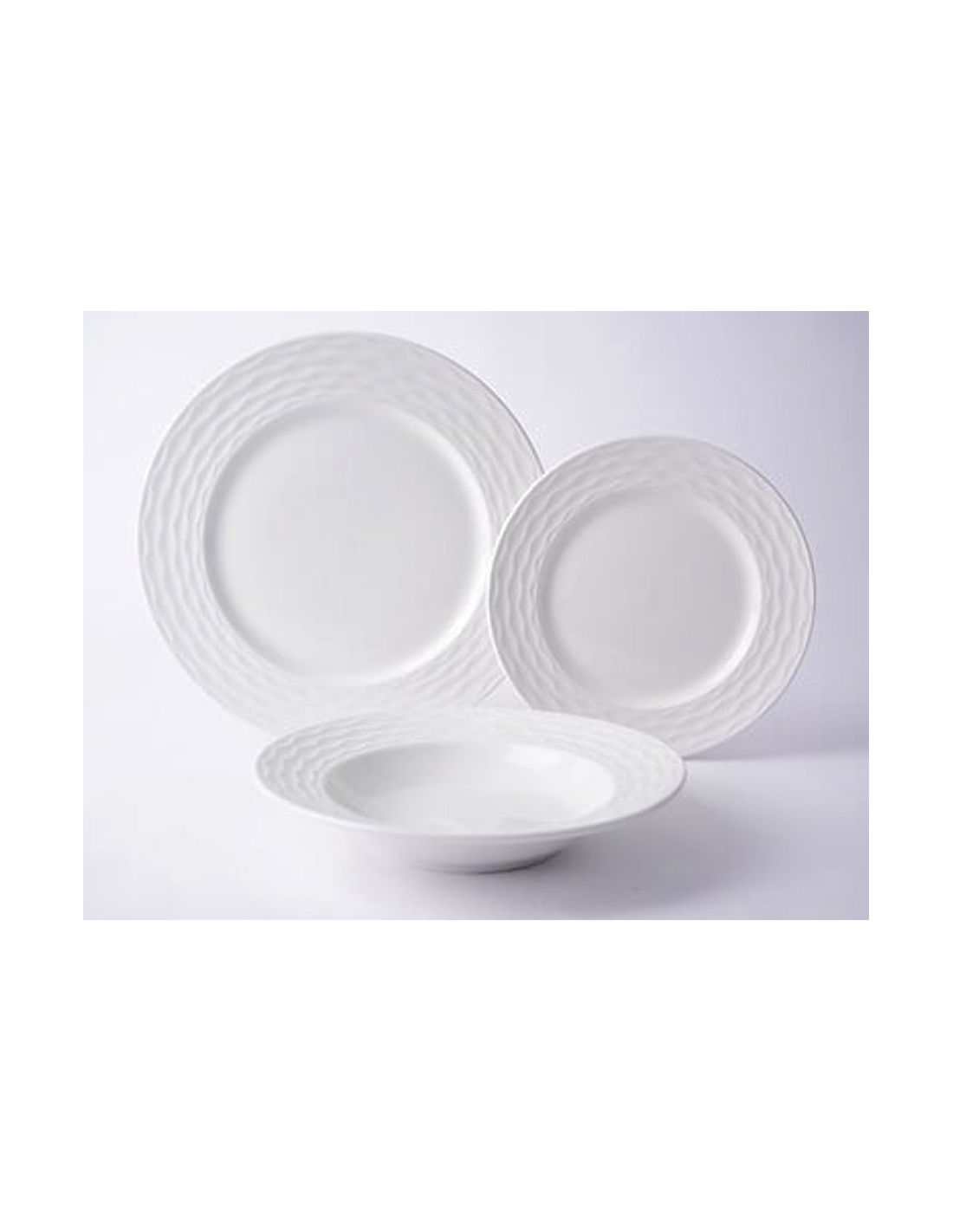 Servizio piatti 12 pezzi Paloma bianco in porcellana – Atmosphera