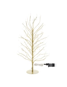 Albero Ramo di Natale Tiglio Champagne H60cm, 160 MicroLED Bianco Caldo e Bianco, FlashLED Diamond, Rami Modellabili