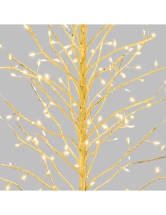 Albero Ramo di Natale Tiglio Champagne H60cm, 160 MicroLED Bianco Caldo e Bianco, FlashLED Diamond, Rami Modellabili