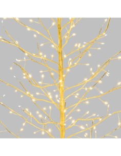 Albero Ramo di Natale Tiglio Champagne H120cm, 330 MicroLED Bianco Caldo e Bianco, FlashLED Diamond, Rami Modellabili