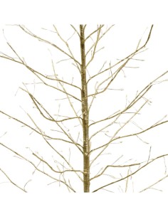 Albero Ramo di Natale Tiglio Champagne H120cm, 330 MicroLED Bianco Caldo e Bianco, FlashLED Diamond, Rami Modellabili
