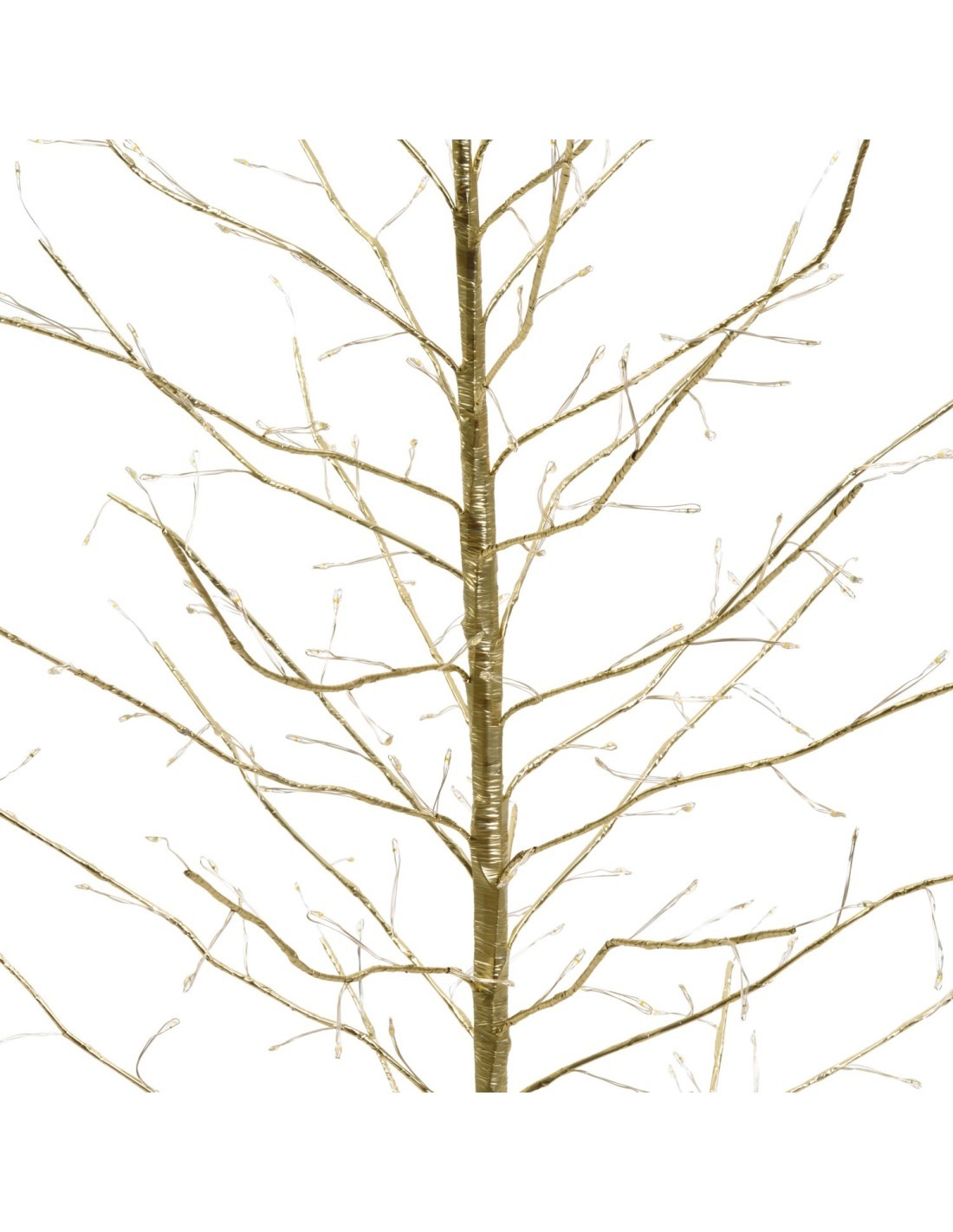 Albero Ramo di Natale Tiglio Champagne H120cm, 330 MicroLED Bianco Caldo e Bianco, FlashLED Diamond, Rami Modellabili