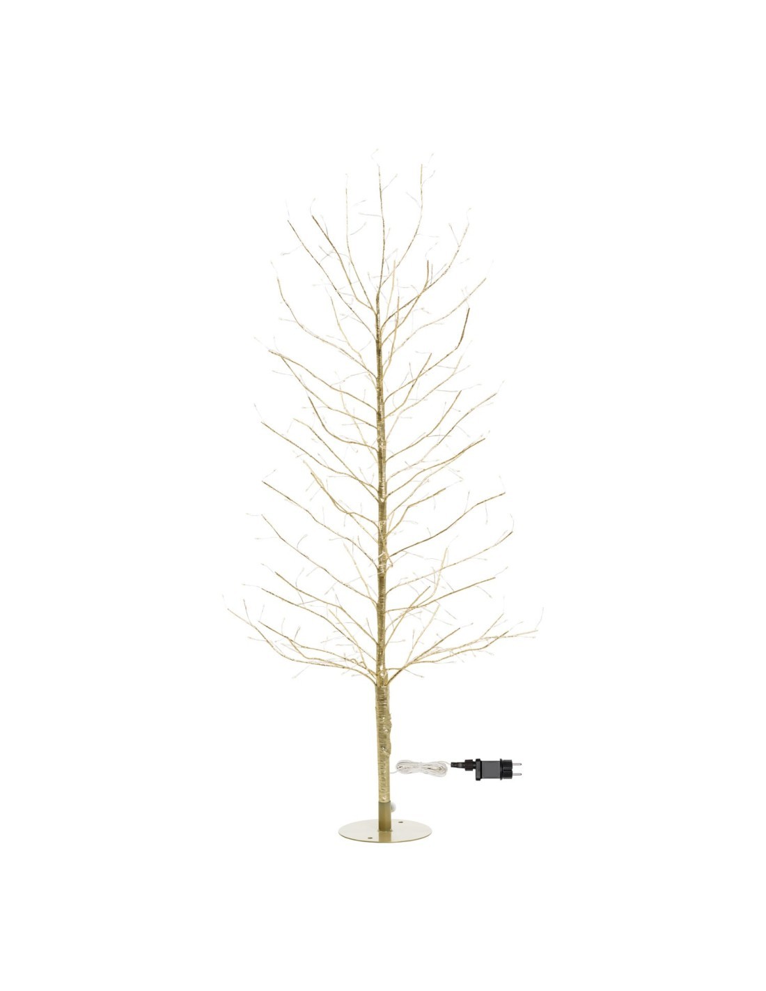 Albero Ramo di Natale Tiglio Champagne H120cm, 330 MicroLED Bianco Caldo e Bianco, FlashLED Diamond, Rami Modellabili