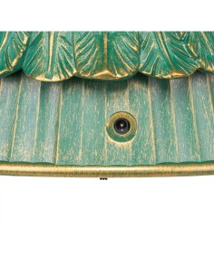 Albero di Natale Glitter LED H26cm, Verde Antico Oro, Effetto Acqua e Glitter in Movimento, Batteria o Trasformatore