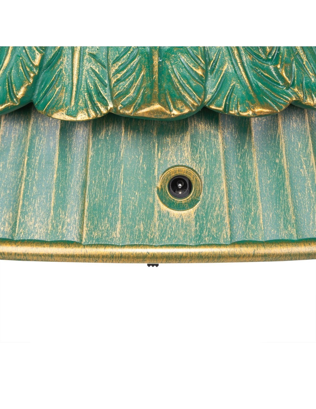 Albero di Natale Glitter LED H26cm, Verde Antico Oro, Effetto Acqua e Glitter in Movimento, Batteria o Trasformatore