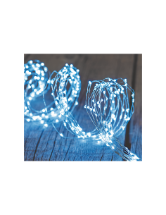 Cascata di Natale 300 MicroLED H100cm, FlashLED Diamond, Luce Bianca, 15 Stringhe, Cavo Argento, Uso Interno Esterno