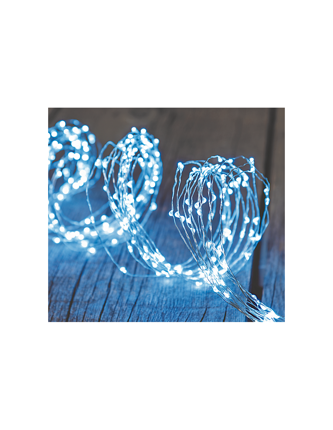 Cascata di Natale 300 MicroLED H100cm, FlashLED Diamond, Luce Bianca, 15 Stringhe, Cavo Argento, Uso Interno Esterno