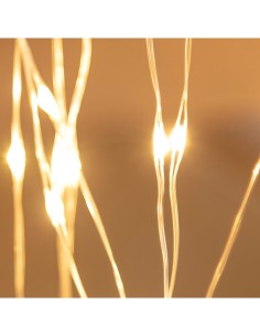 Cascata di Natale 600 MicroLED H200cm, FlashLED Diamond, Bianco Caldo, 15 Stringhe, Cavo Argento, Uso Interno Esterno