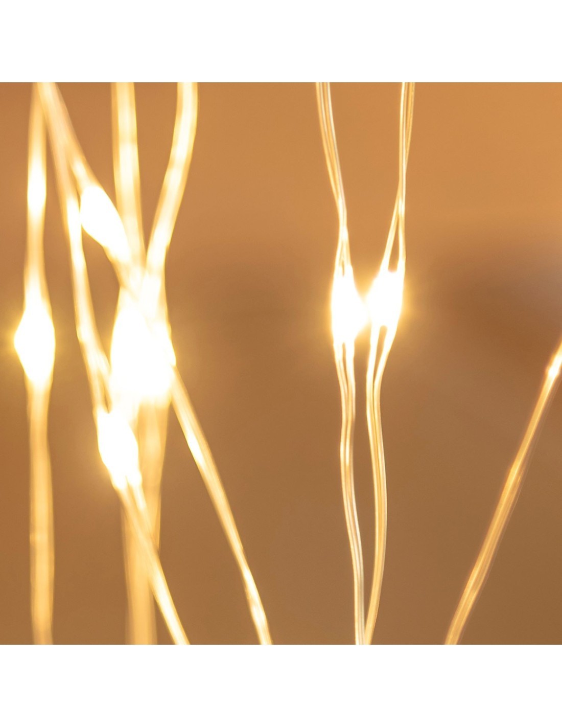 Cascata di Natale 600 MicroLED H200cm, FlashLED Diamond, Bianco Caldo, 15 Stringhe, Cavo Argento, Uso Interno Esterno